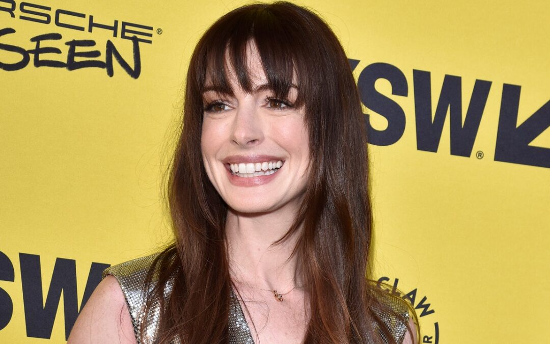 Anne Hathaway Appears to Have Magically Grown Out Her Bangs in Less Than a Week — Photos
