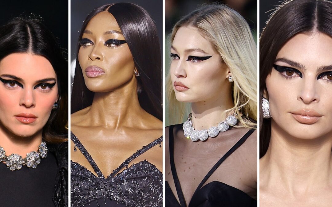 Gigi Hadid, Kendall Jenner, Naomi Campbell, and EmRata Served the Most Epic Runway Eyeliner Moment Ever — See Photos
